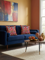 Emerald and ancient symbolism unite ,a phoenix rising in threads of light and shadow.